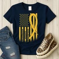 Childhood Cancer Awareness US Flag Women's T-Shirt thumb 3