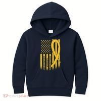 Childhood Cancer Awareness US Flag Kids Hoodie thumb 0
