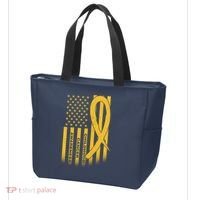 Childhood Cancer Awareness US Flag Tote Bag thumb 3
