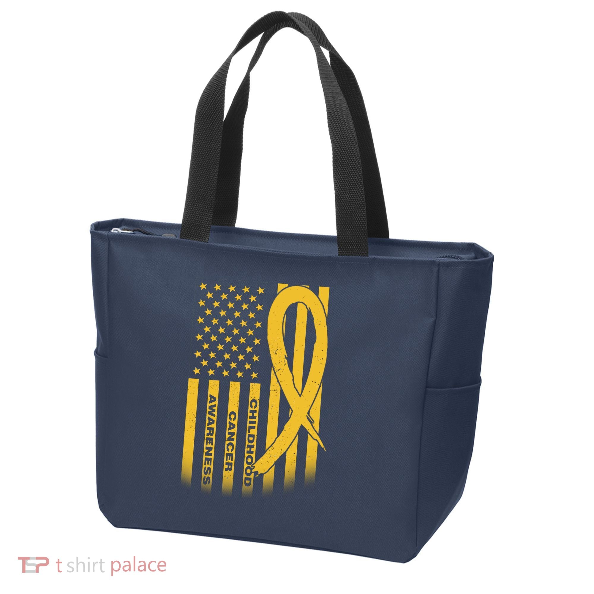 Childhood Cancer Awareness US Flag Tote Bag