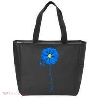 Colon Cancer Awareness Sunflower Ribbon Tote Bag thumb 0