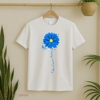 Colon Cancer Awareness Sunflower Ribbon T-Shirt thumb 2