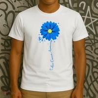 Colon Cancer Awareness Sunflower Ribbon T-Shirt thumb 3