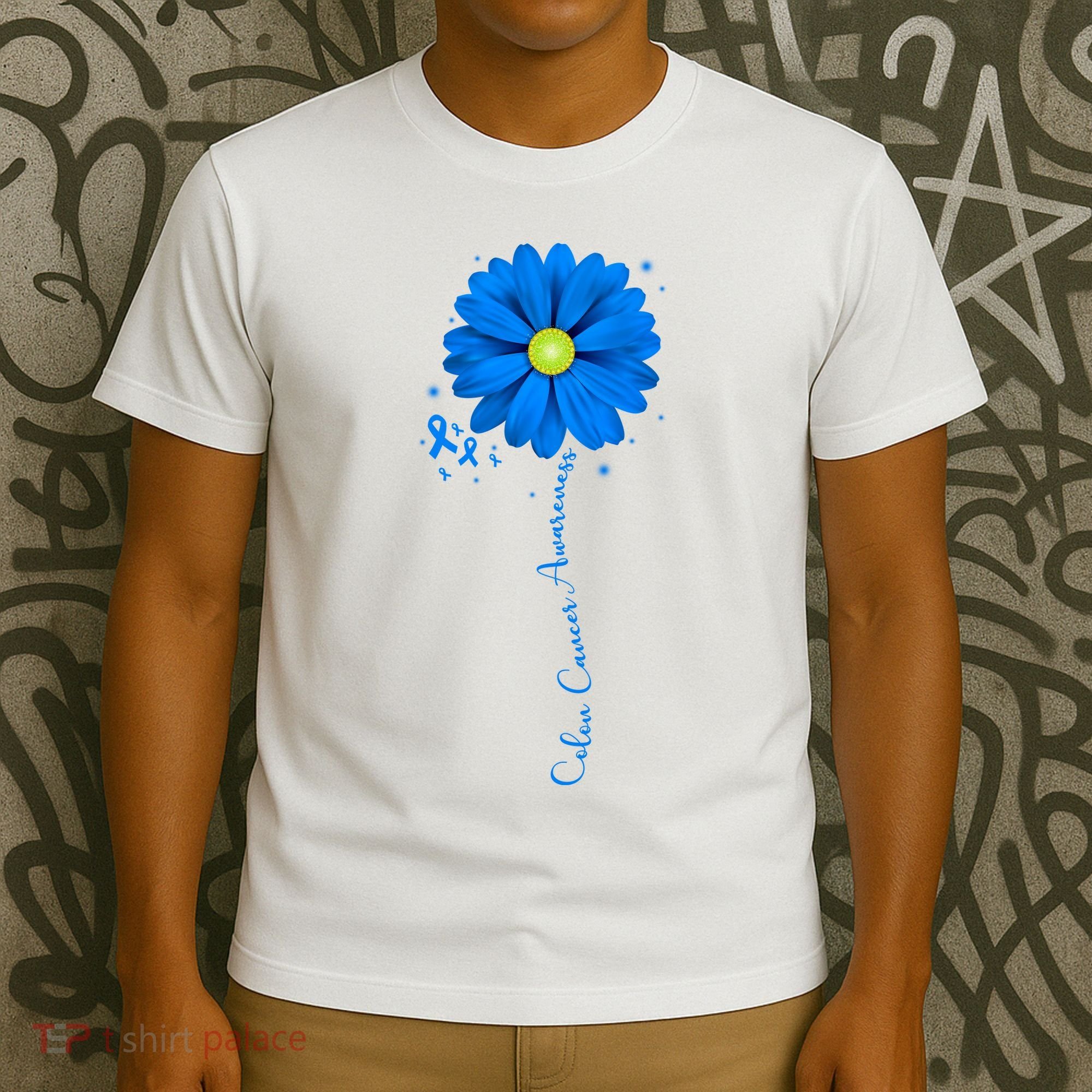 Colon Cancer Awareness Sunflower Ribbon T-Shirt
