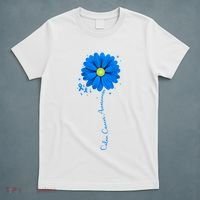 Colon Cancer Awareness Sunflower Ribbon T-Shirt thumb 5