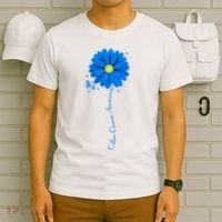 Colon Cancer Awareness Sunflower Ribbon T-Shirt thumb 6