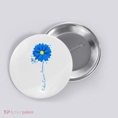 Colon Cancer Awareness Sunflower Ribbon Button