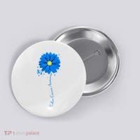 Colon Cancer Awareness Sunflower Ribbon Button thumb 0
