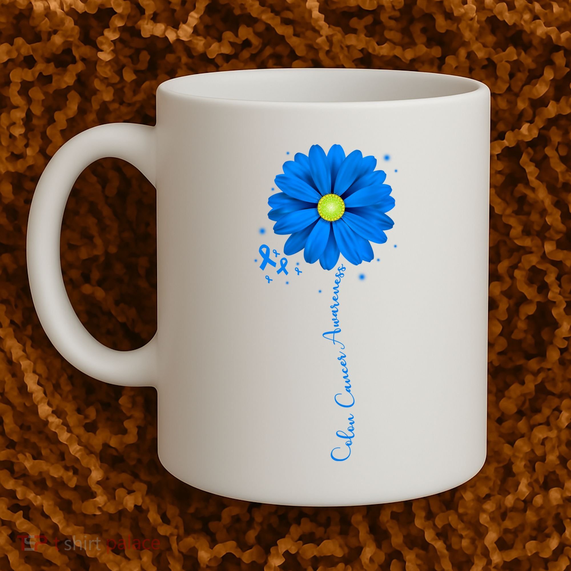 Colon Cancer Awareness Sunflower Ribbon Coffee Mug