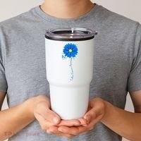 Colon Cancer Awareness Sunflower Ribbon Tumbler thumb 2