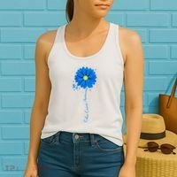 Colon Cancer Awareness Sunflower Ribbon Women's Tank Top thumb 2