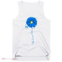 Colon Cancer Awareness Sunflower Ribbon Tank Top thumb 0