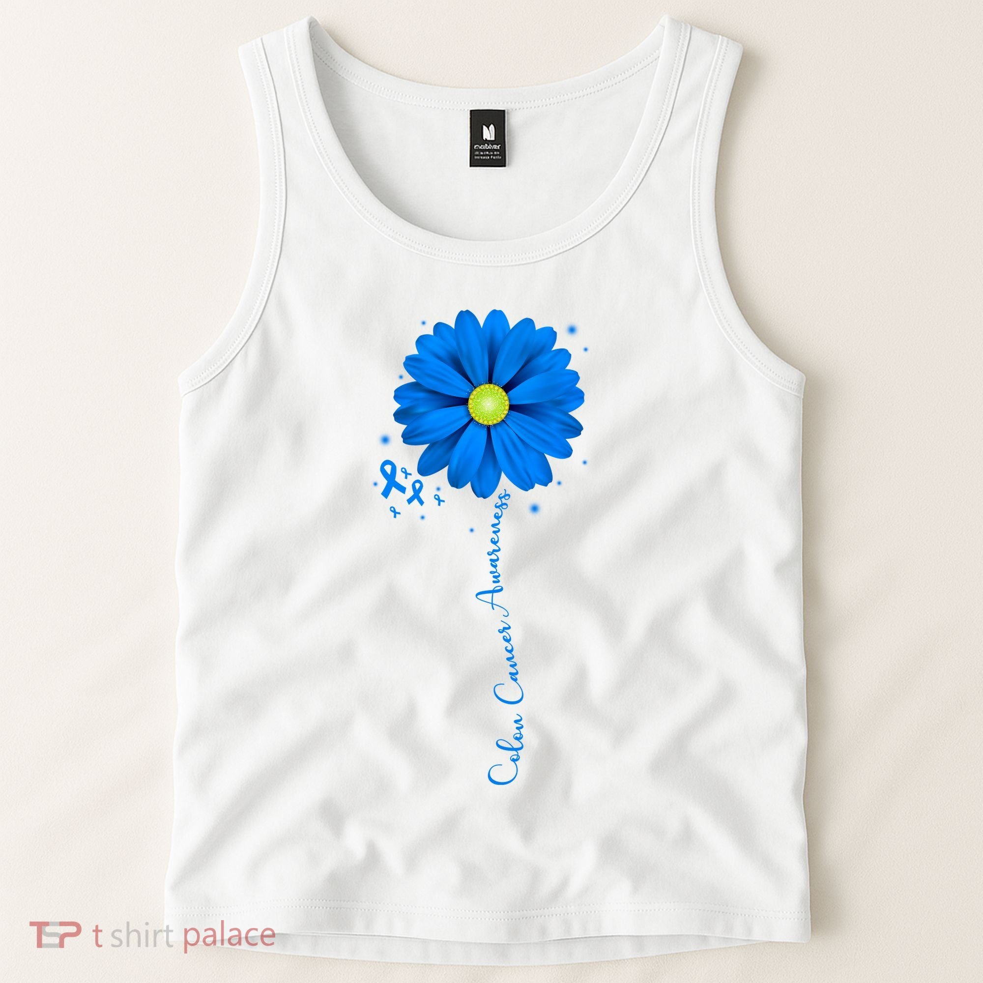 Colon Cancer Awareness Sunflower Ribbon Tank Top