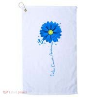 Colon Cancer Awareness Sunflower Ribbon Golf Towel thumb 0