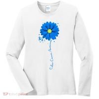 Colon Cancer Awareness Sunflower Ribbon Women's Long Sleeve Shirt thumb 0