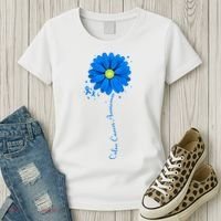 Colon Cancer Awareness Sunflower Ribbon Women's T-Shirt thumb 3