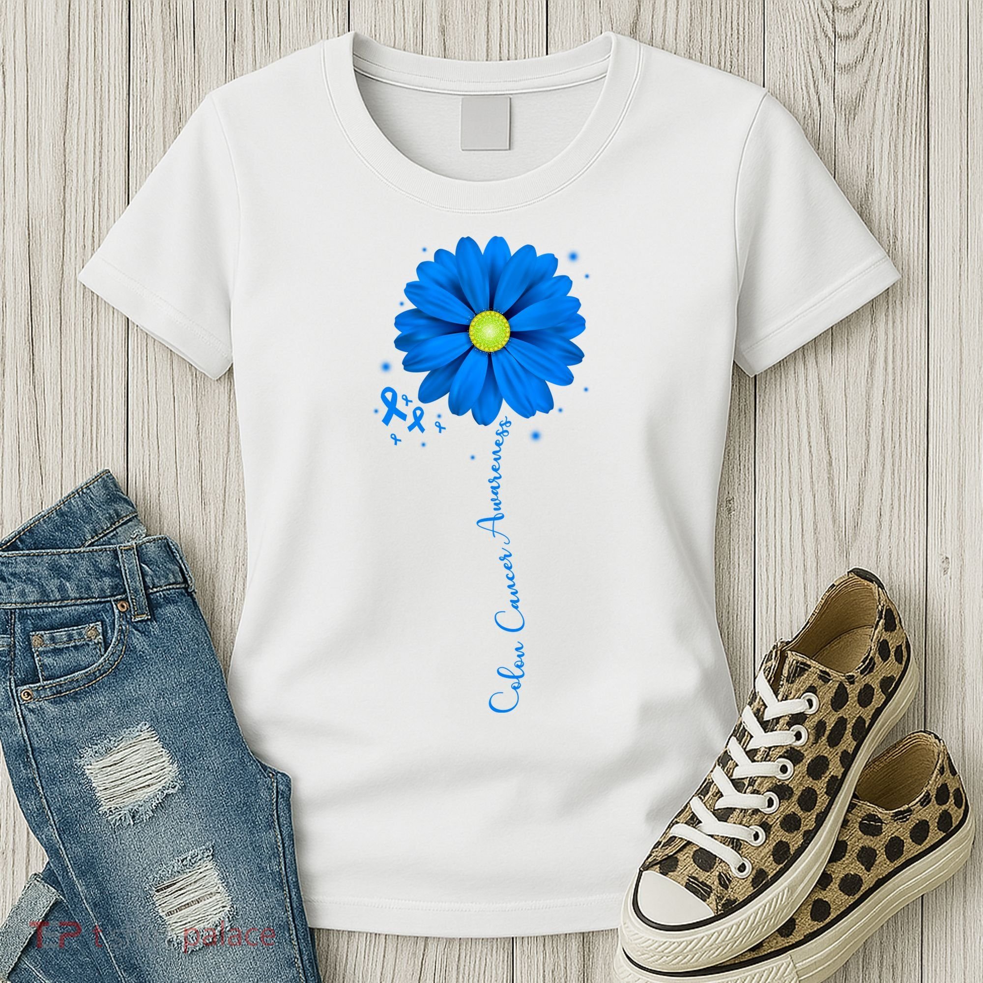 Colon Cancer Awareness Sunflower Ribbon Women's T-Shirt