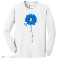 Colon Cancer Awareness Sunflower Ribbon Kids Long Sleeve Shirt thumb 0