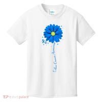 Colon Cancer Awareness Sunflower Ribbon Kids T-Shirt thumb 0
