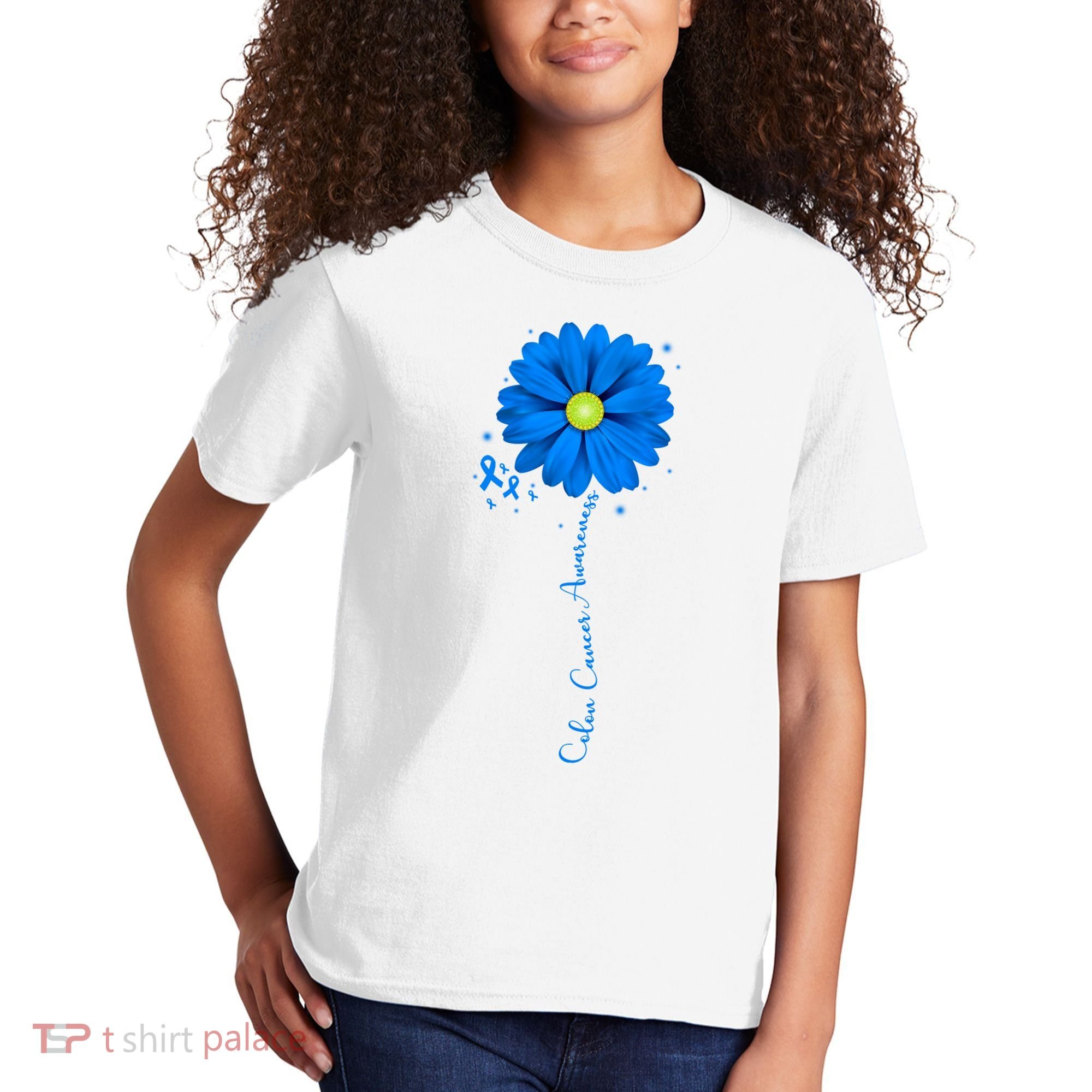 Colon Cancer Awareness Sunflower Ribbon Kids T-Shirt