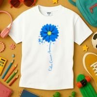 Colon Cancer Awareness Sunflower Ribbon Kids T-Shirt thumb 3