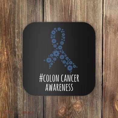 Colon Cancer Awareness Ribbon Coaster