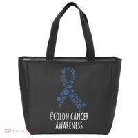 Colon Cancer Awareness Ribbon Tote Bag thumb 0