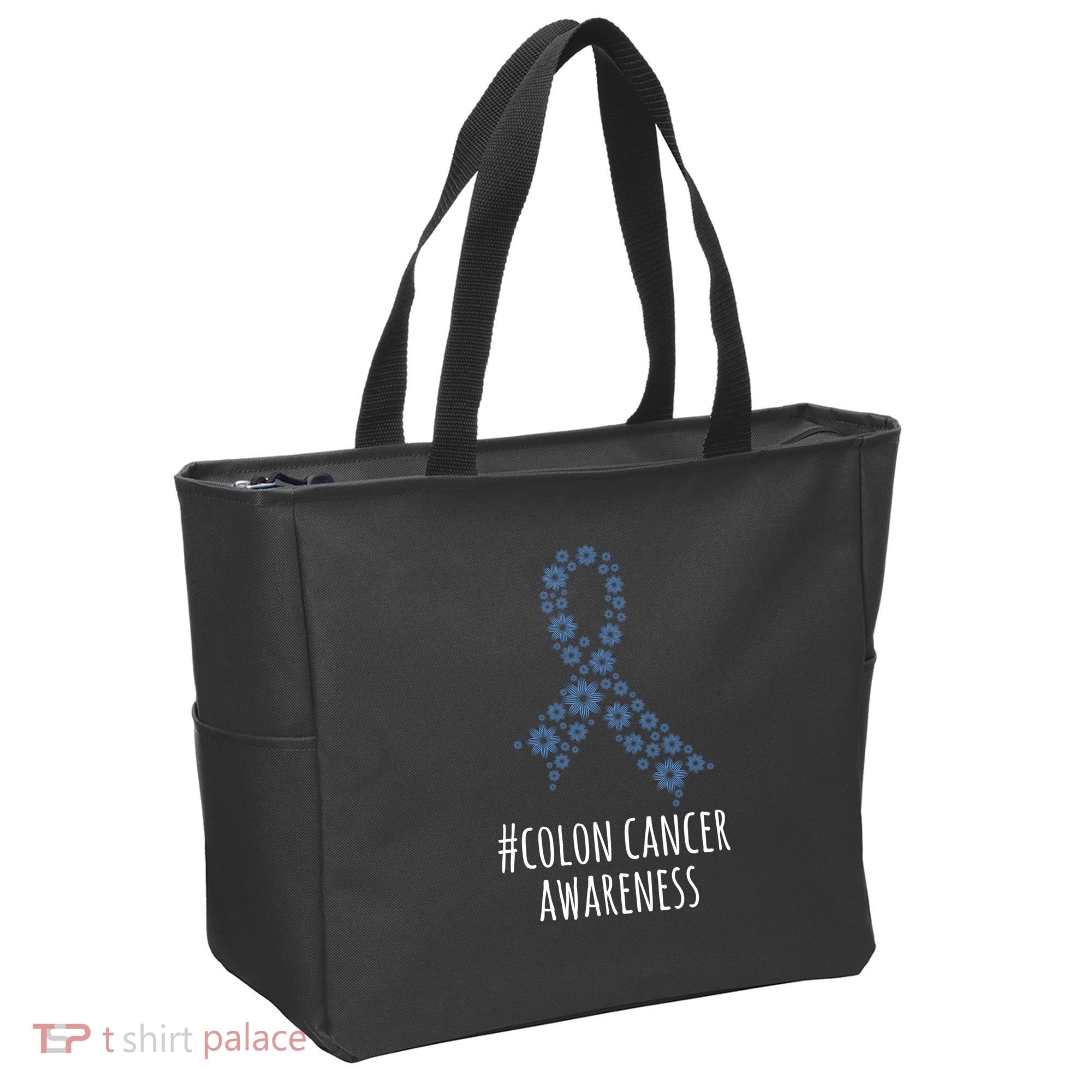 Colon Cancer Awareness Ribbon Tote Bag