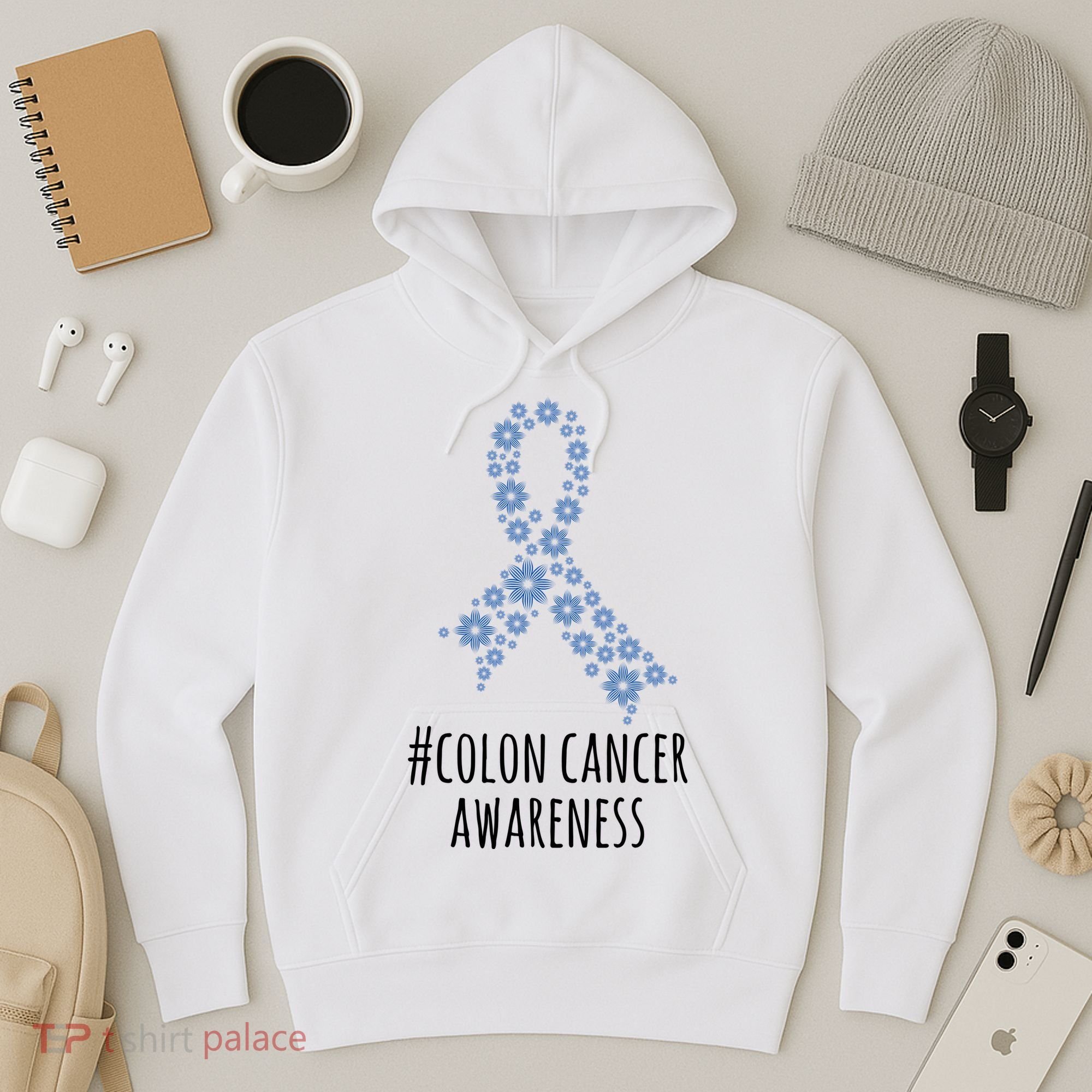 Colon Cancer Awareness Ribbon Hoodie