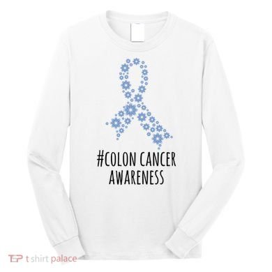 Colon Cancer Awareness Ribbon Long Sleeve Shirt