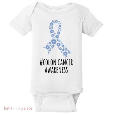 Colon Cancer Awareness Ribbon Baby Bodysuit