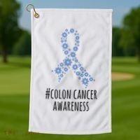 Colon Cancer Awareness Ribbon Golf Towel thumb 1