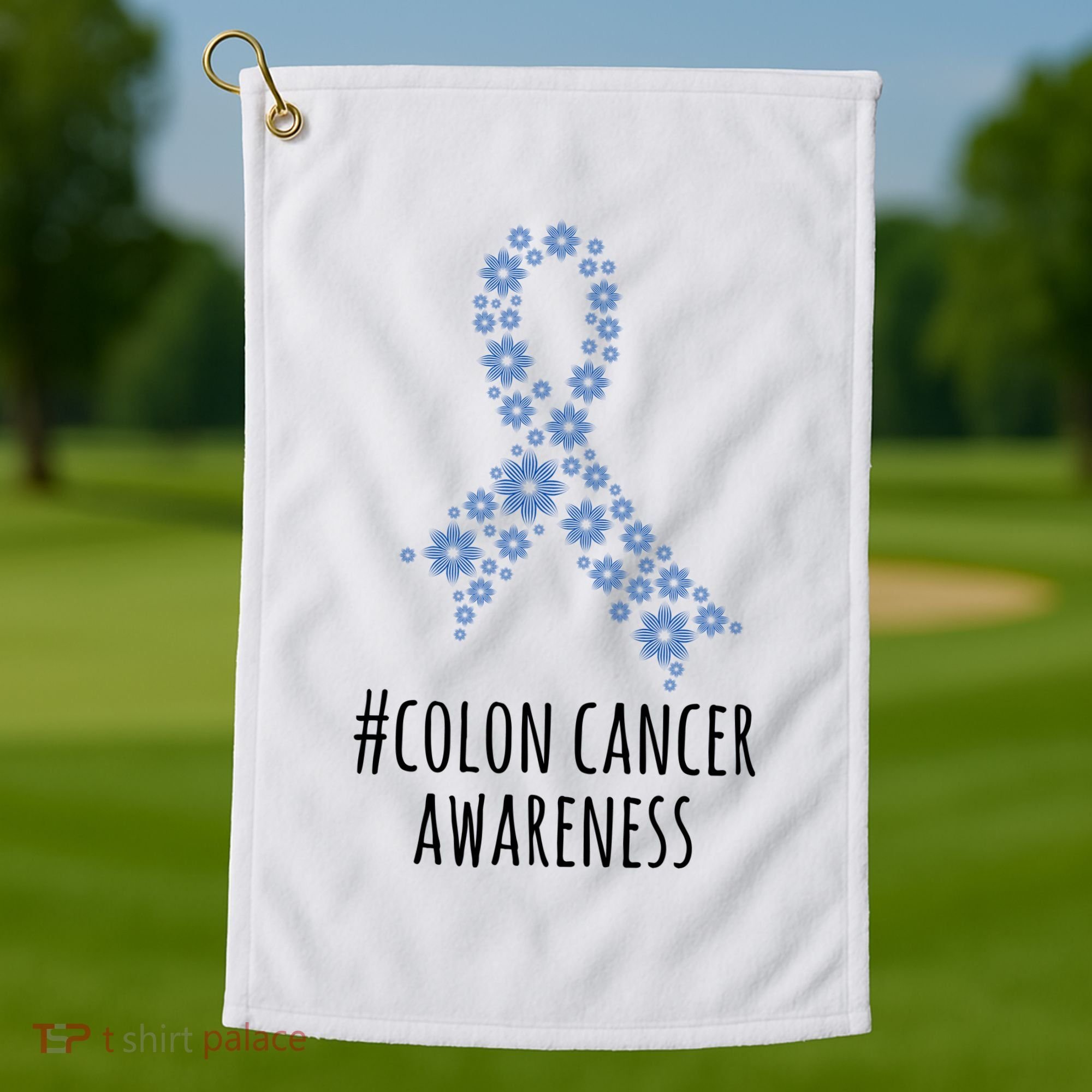 Colon Cancer Awareness Ribbon Golf Towel