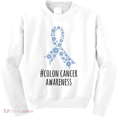 Colon Cancer Awareness Ribbon Kids Sweatshirt