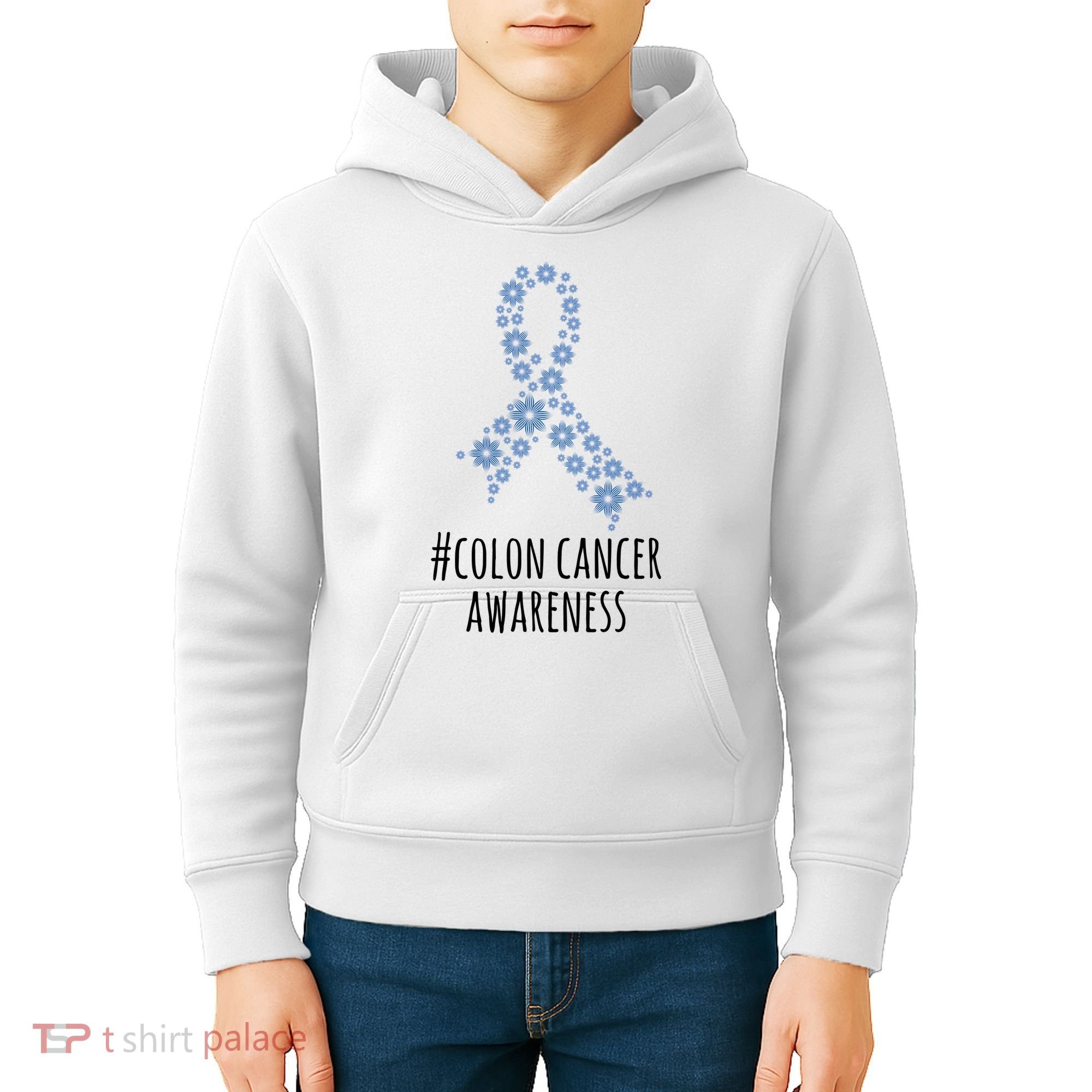 Colon Cancer Awareness Ribbon Kids Hoodie