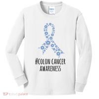 Colon Cancer Awareness Ribbon Kids Long Sleeve Shirt thumb 0