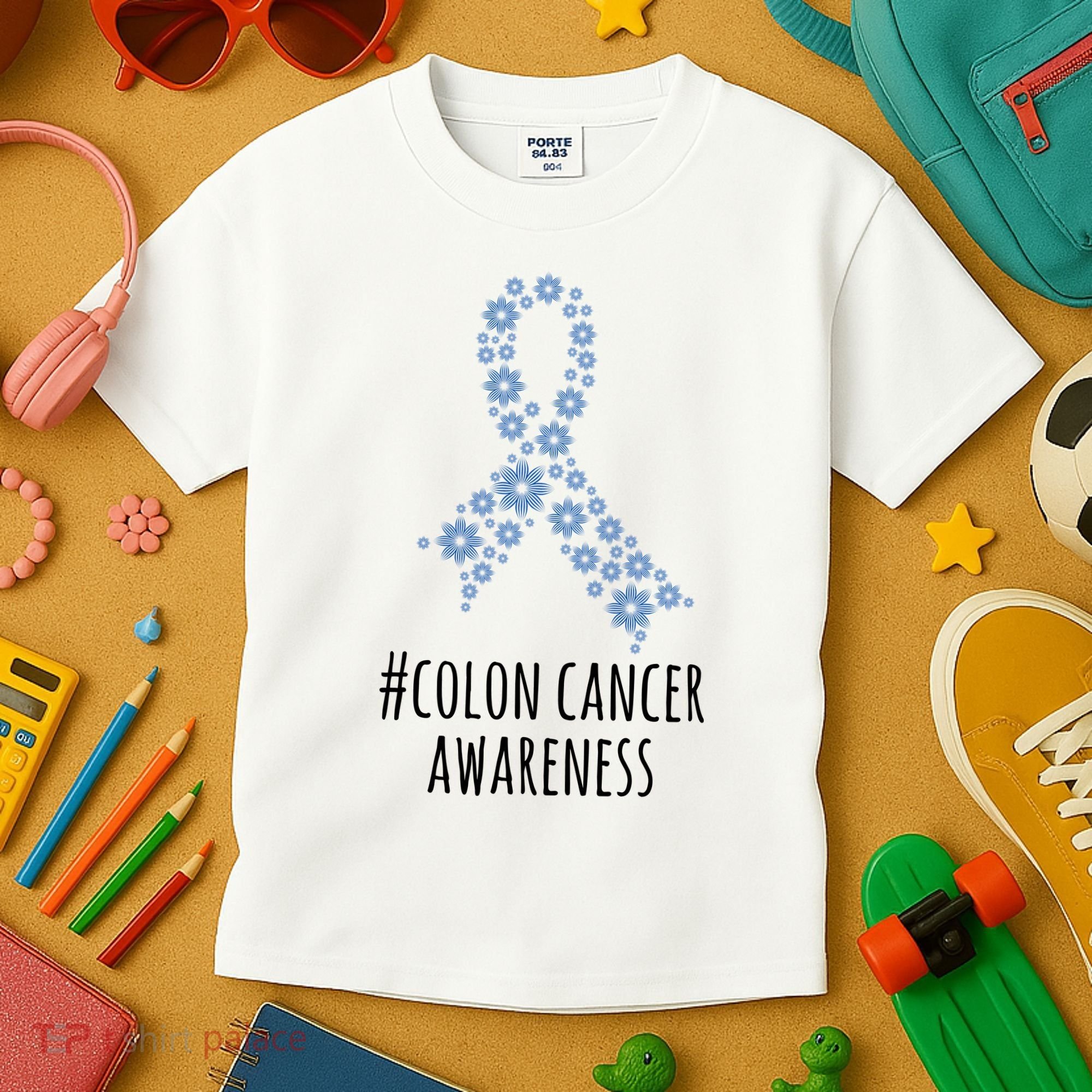 Colon Cancer Awareness Ribbon Kids T-Shirt