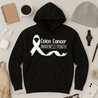 Colon Cancer Awareness Month Black Hoodie thumb 3