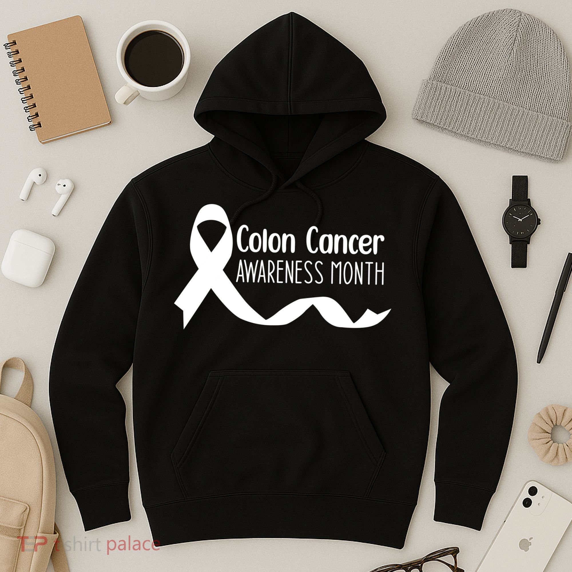 Colon Cancer Awareness Month Black Hoodie
