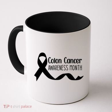 Colon Cancer Awareness Month Black Coffee Mug