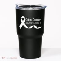 Colon Cancer Awareness Month Black Tumbler thumb 0
