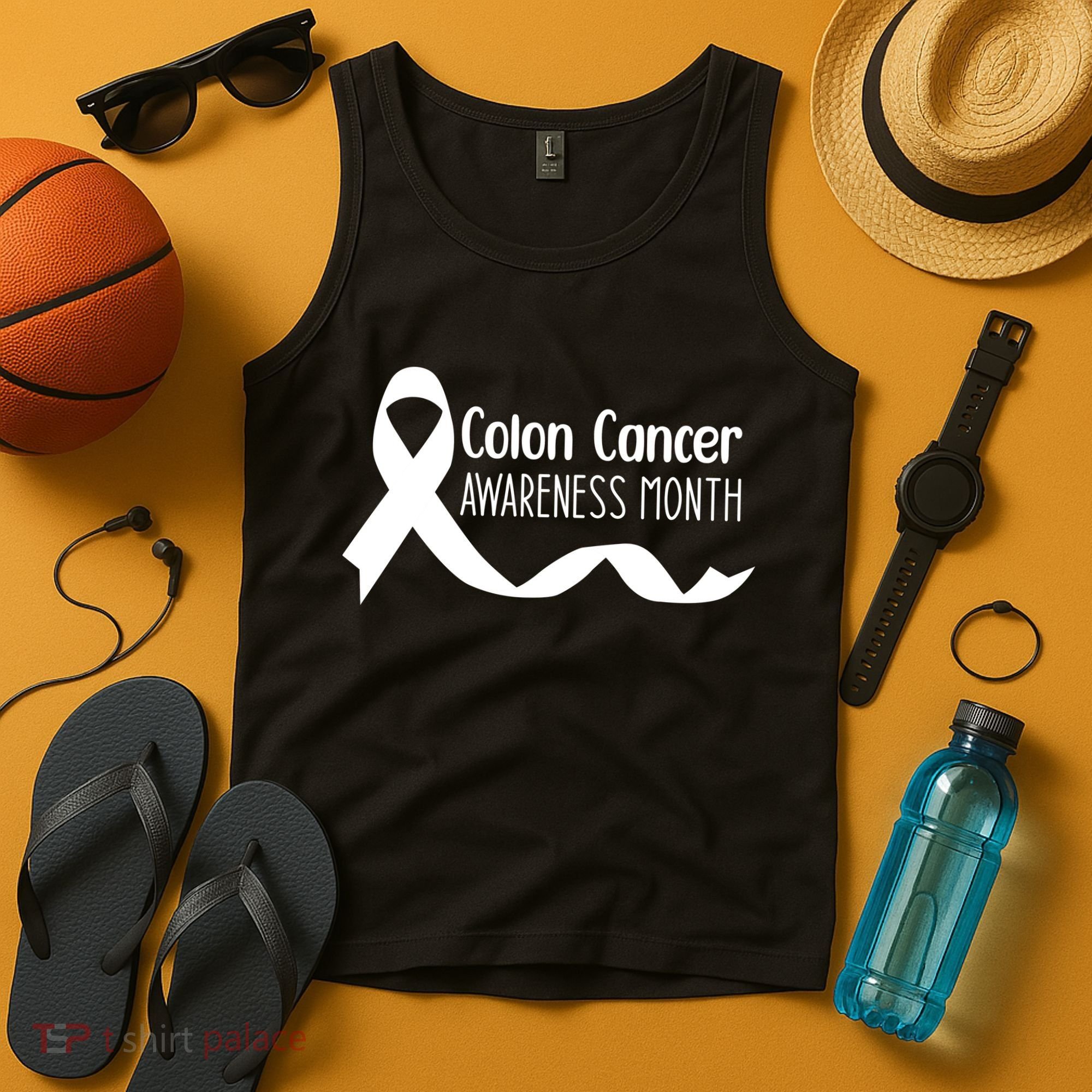 Colon Cancer Awareness Month Black Tank Top