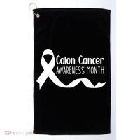 Colon Cancer Awareness Month Black Golf Towel thumb 0