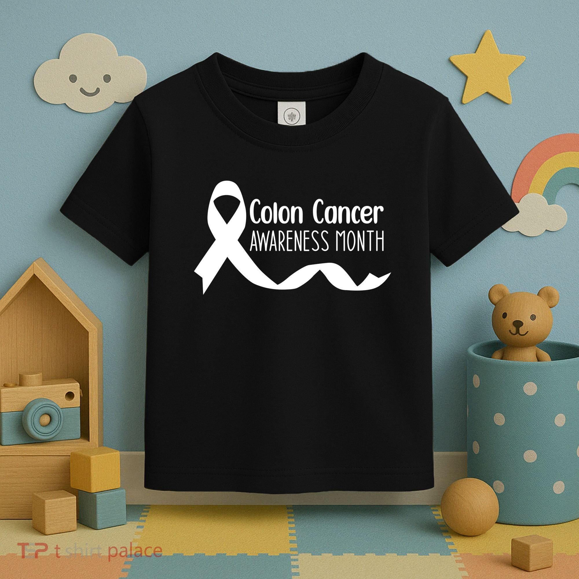 Colon Cancer Awareness Month Black Toddler T-Shirt