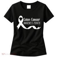 Colon Cancer Awareness Month Black Women's T-Shirt thumb 0