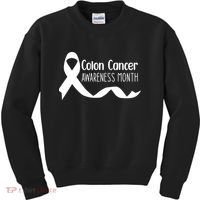 Colon Cancer Awareness Month Black Kids Sweatshirt thumb 0