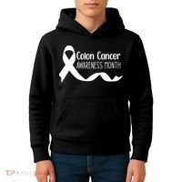 Colon Cancer Awareness Month Black Kids Hoodie thumb 4