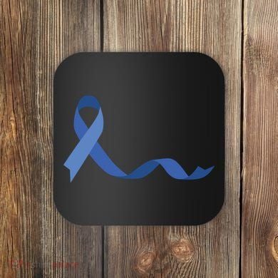 Colon Cancer Awareness Ribbon Coaster