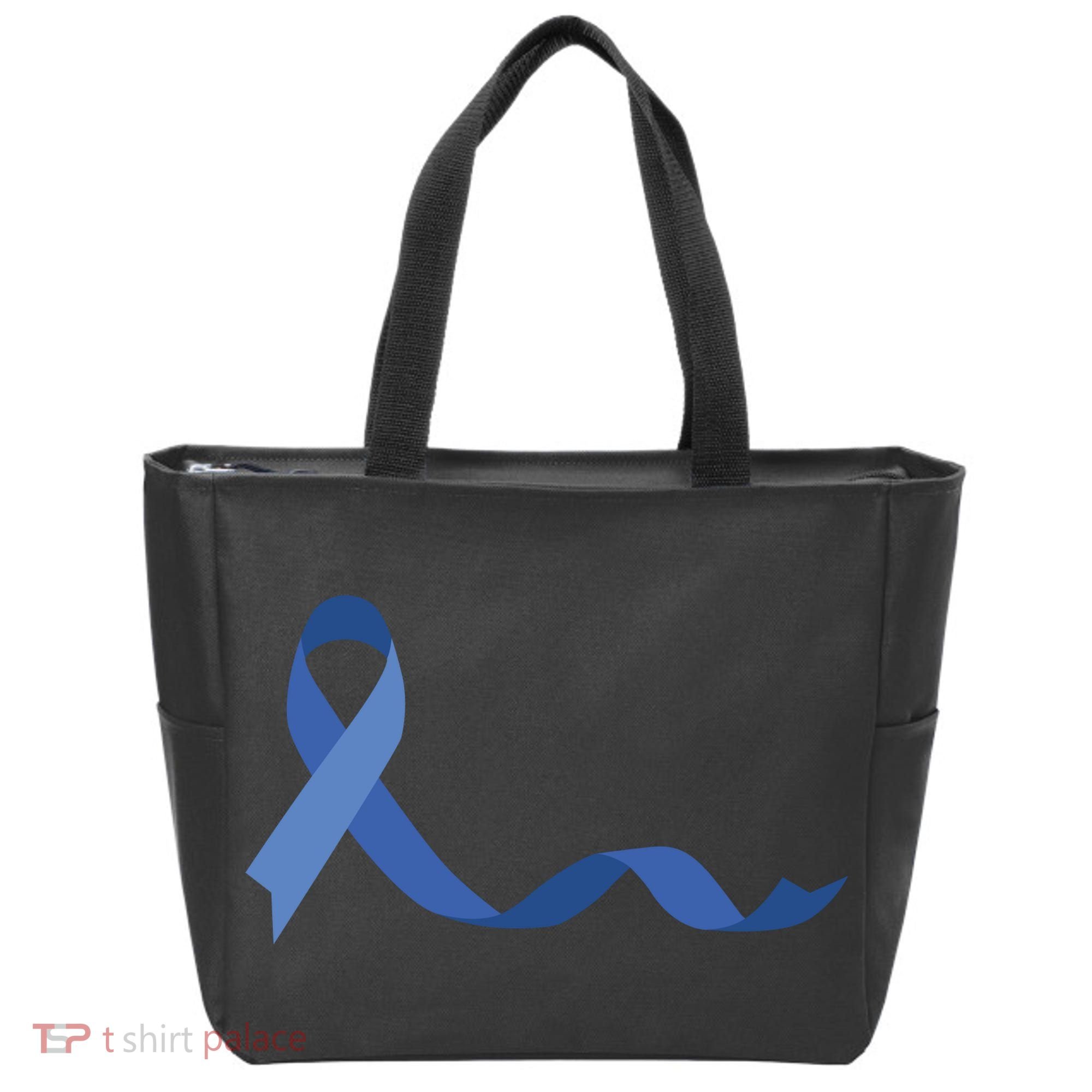 Colon Cancer Awareness Ribbon Tote Bag