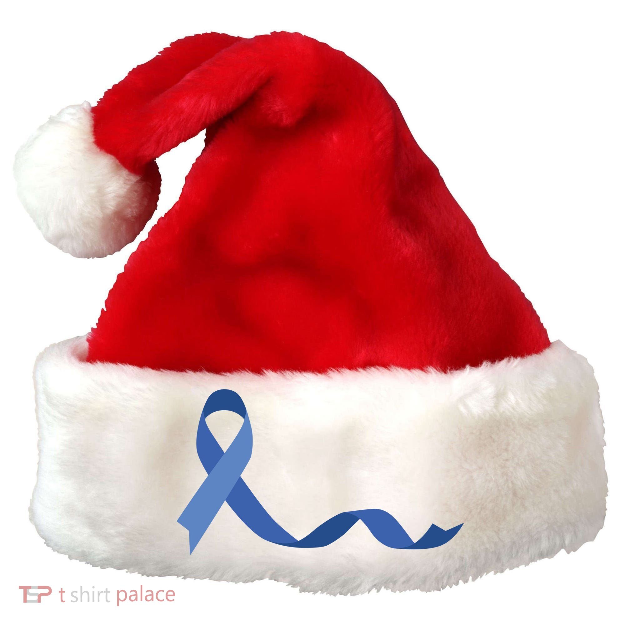 Colon Cancer Awareness Ribbon Santa Hat